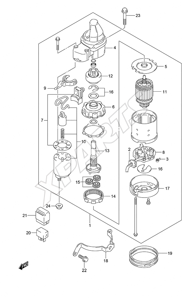  Starting Motor til Suzuki motor